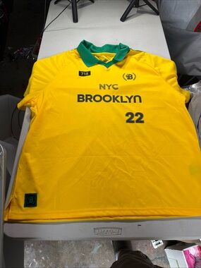 Brooklyn Cloth Yellow Jersey with Green Collar - NYC 22